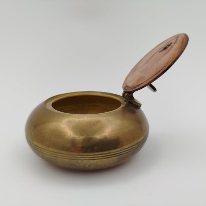Пепельница (ручная, карманная, портативная), украшенная морским якорем, латунь, медь