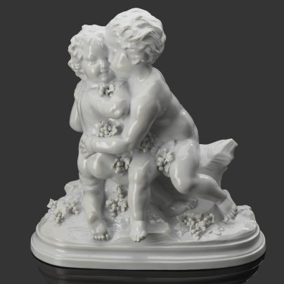 Скульптура "Играющие путти", по модели скульптора Joseph D` Aste, Ernst Bohne Söhne, фарфор, Германия, 1901-1920 гг.