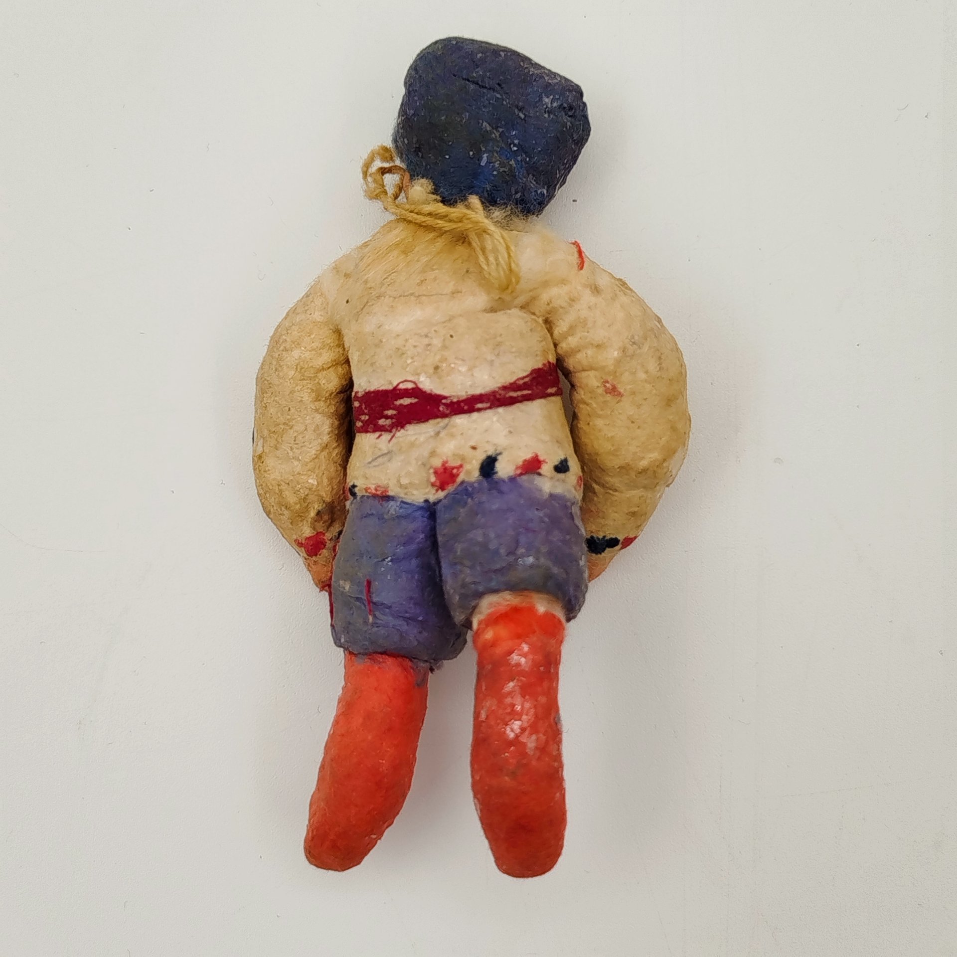 Игрушка ёлочная "Мальчик в полушубке" ("Казачок"), вата, клейстер, папье-маше, роспись, СССР, 1937-1950 гг.