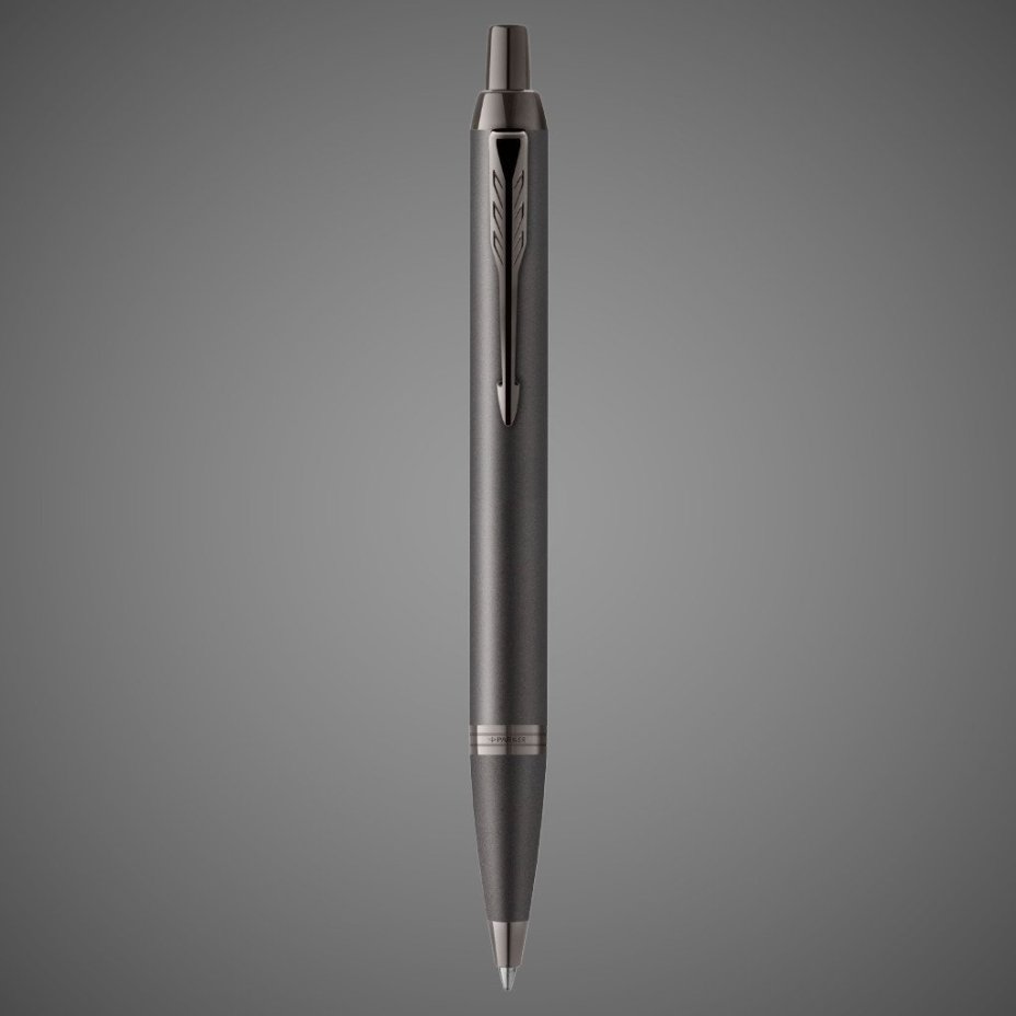 Шариковая ручка Parker IM Professionals Monochrome Titanium, стержень:M, цвет чернил: blue, в подарочной упаковке., Лаки и смолы: лак, латунь