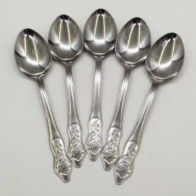 Набор из 5-ти столовых ложек "Роза", Ашинский металлургический завод, нержавеющая сталь