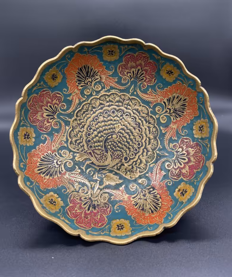 Ваза для конфет с изображением павлина