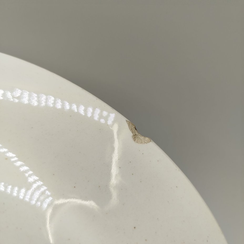 Блюдо сервировочное овальной формы с голубым кантом, VEB Steingut Elsterwerda