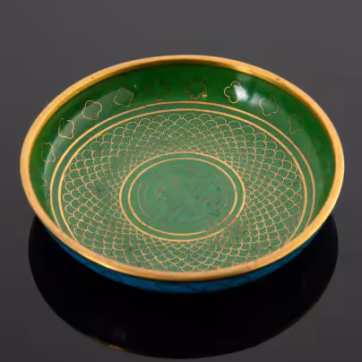 Розетка декоративная, медь, эмаль, Китай, 1930-1950 гг., Китай