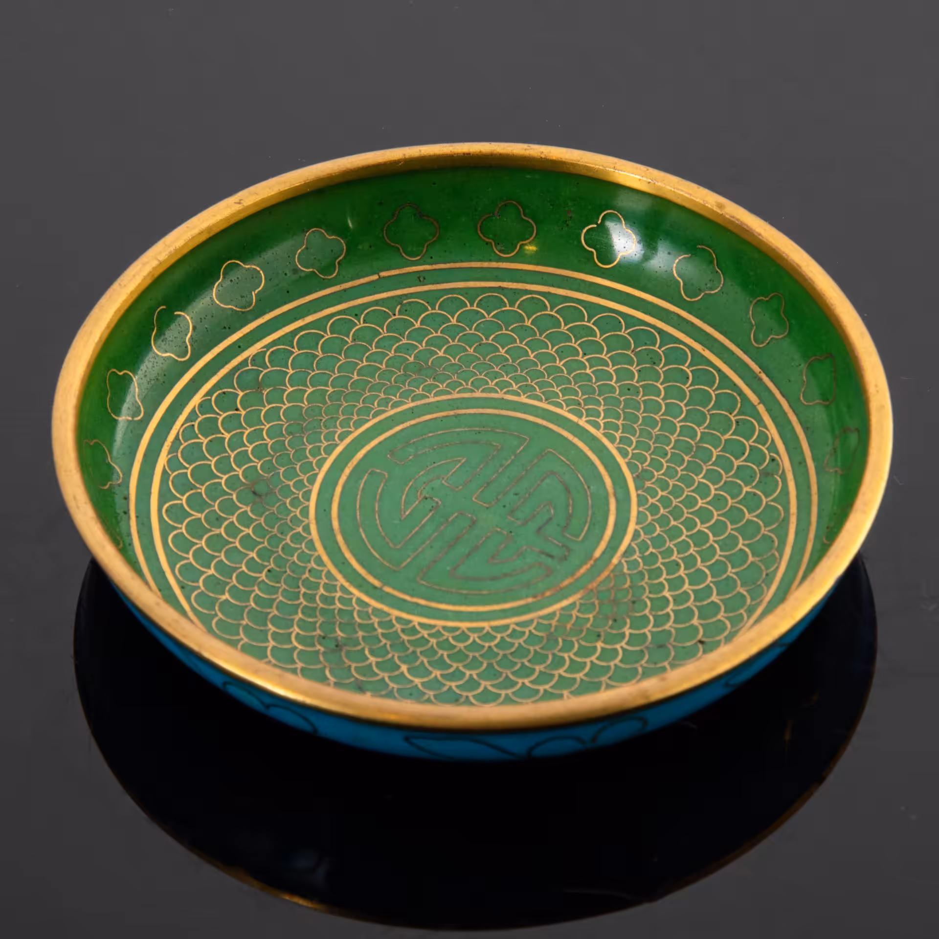 Розетка декоративная, медь, эмаль, Китай, 1930-1950 гг., Китай