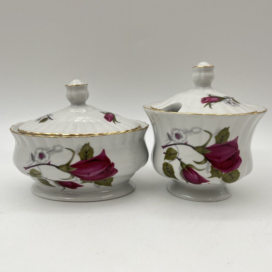 Набор для сервировки стола (5 предметов), украшенный изображением розы