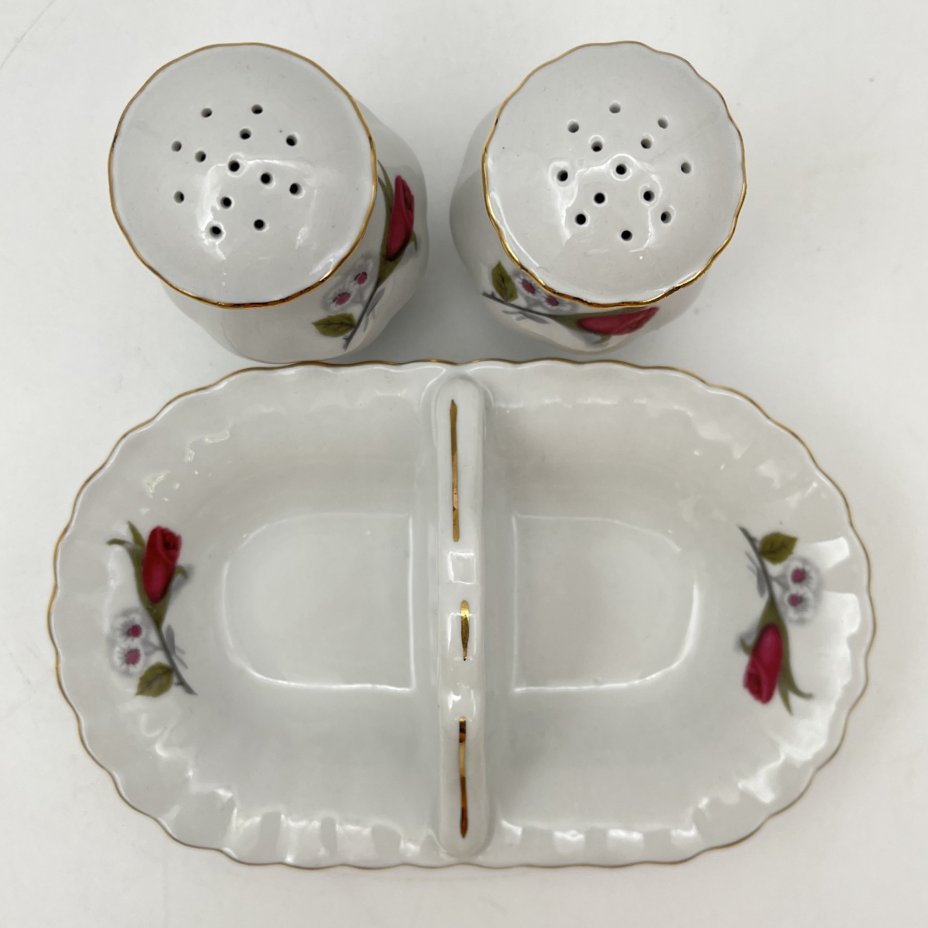 Набор для сервировки стола (5 предметов), украшенный изображением розы