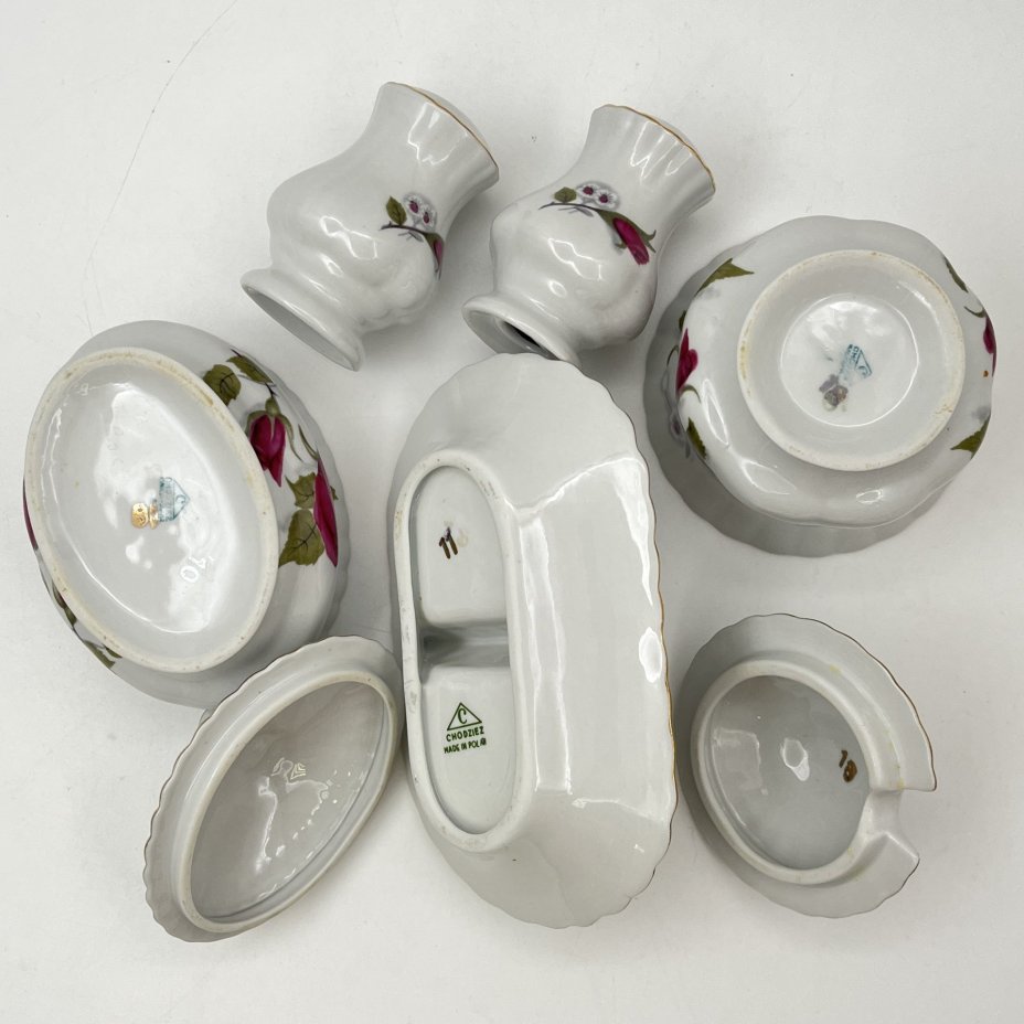 Набор для сервировки стола (5 предметов), украшенный изображением розы