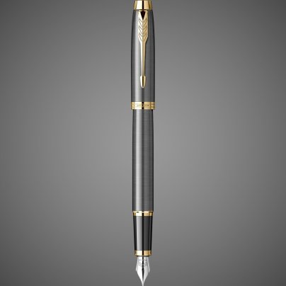 Перьевая ручка Parker IM Premium Grey Core GT, перо: F, чернила: blue в подарочной коробке, Металлы: нержавеющая сталь, пластик