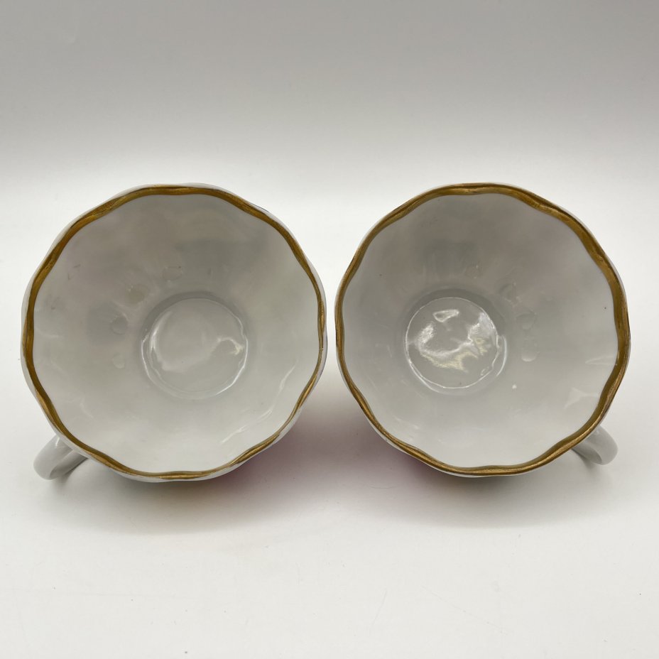 Сервиз чайный "Роза в вечернем саду" на 2 персоны (11 предметов), форма "Тюльпан", автор формы С.Е. Яковлева, автор росписи Л.Р. Афанасьева, фарфор, роспись, деколь, золочение, Ленинградский фарфоровый завод (ЛФЗ), СССР, 1986-1991 гг.