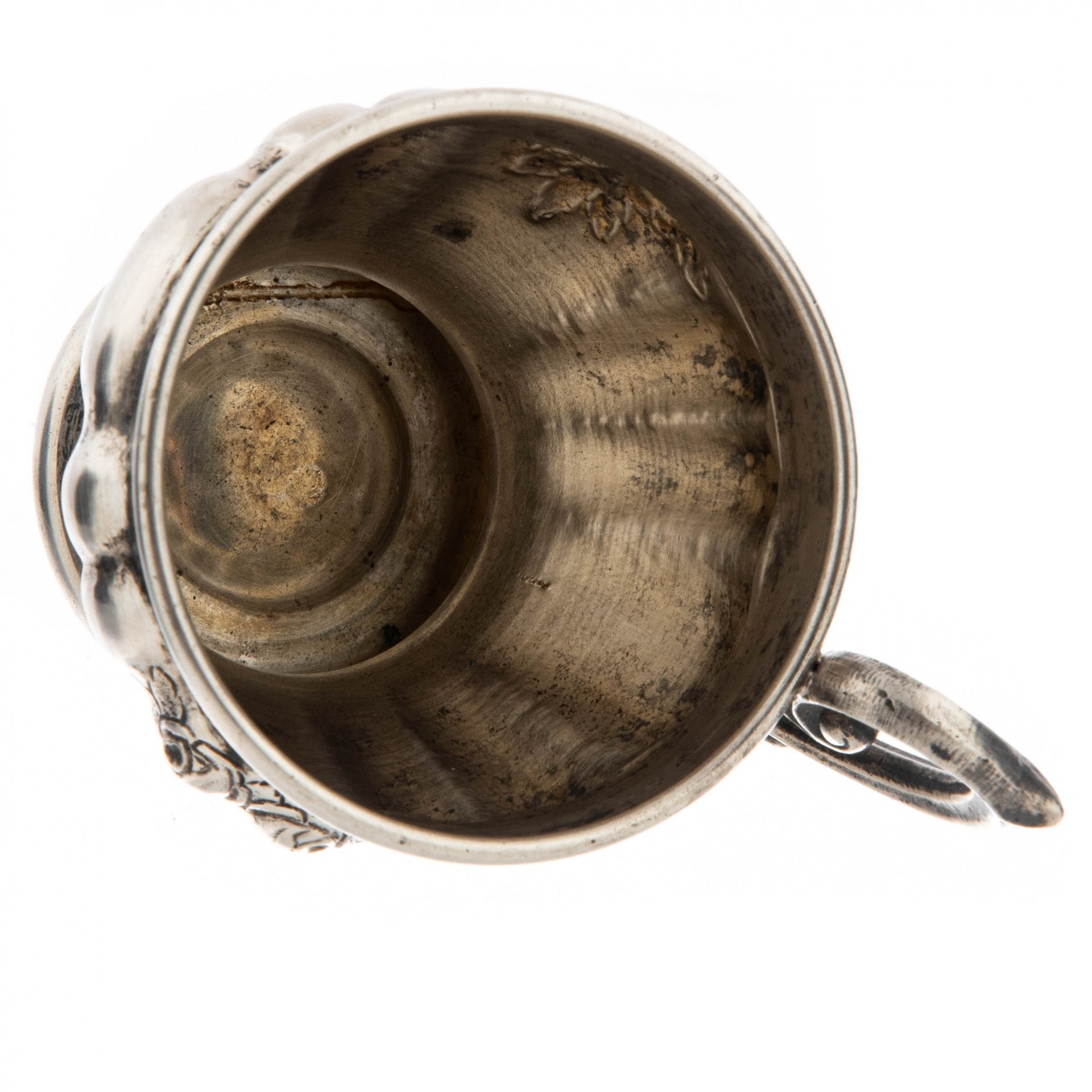 Кофейная чашка с рельефным декором, серебро 800 пр., Венгрия, 1937-1950 гг. — фото 4