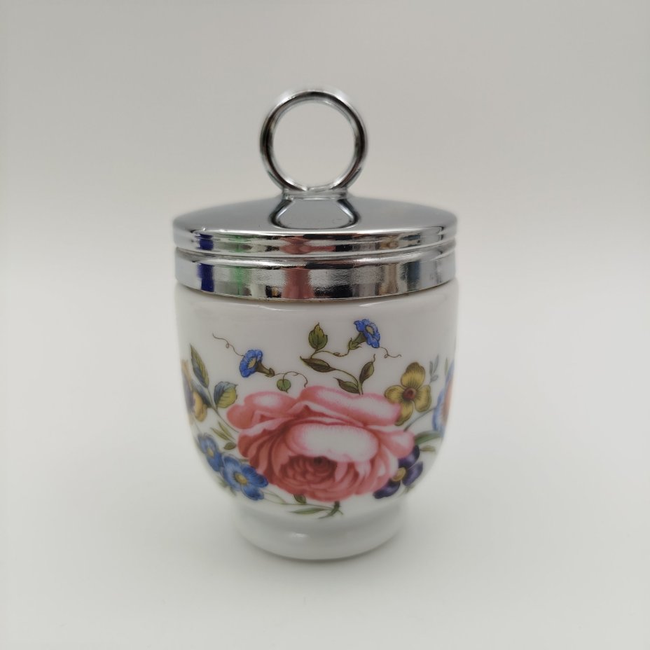 Кодлер с цветочным декором, фарфор, деколь, металл, Royal Worcester, Royal Worcester