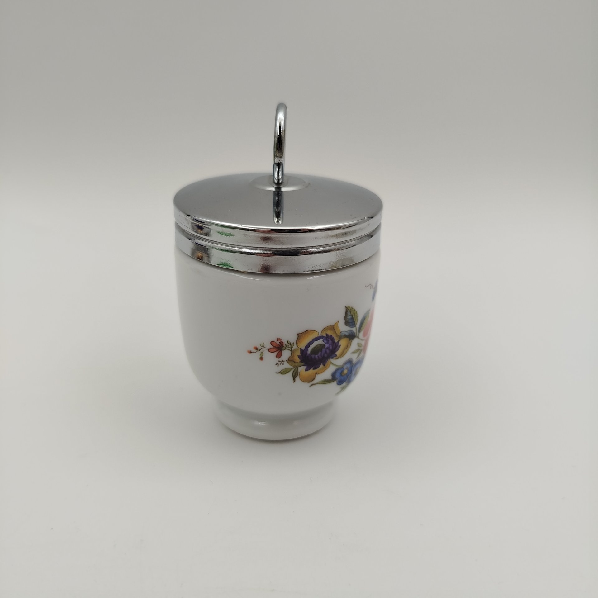 Кодлер с цветочным декором, фарфор, деколь, металл, Royal Worcester, Royal Worcester