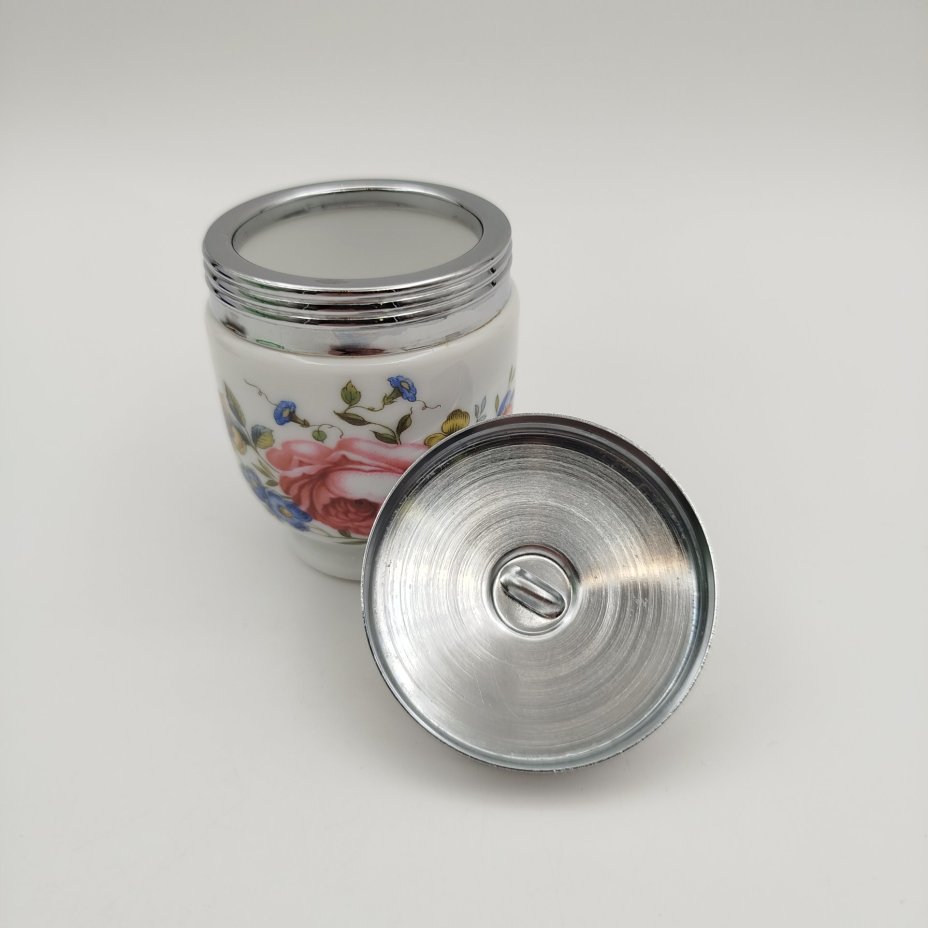Кодлер с цветочным декором, фарфор, деколь, металл, Royal Worcester, Royal Worcester