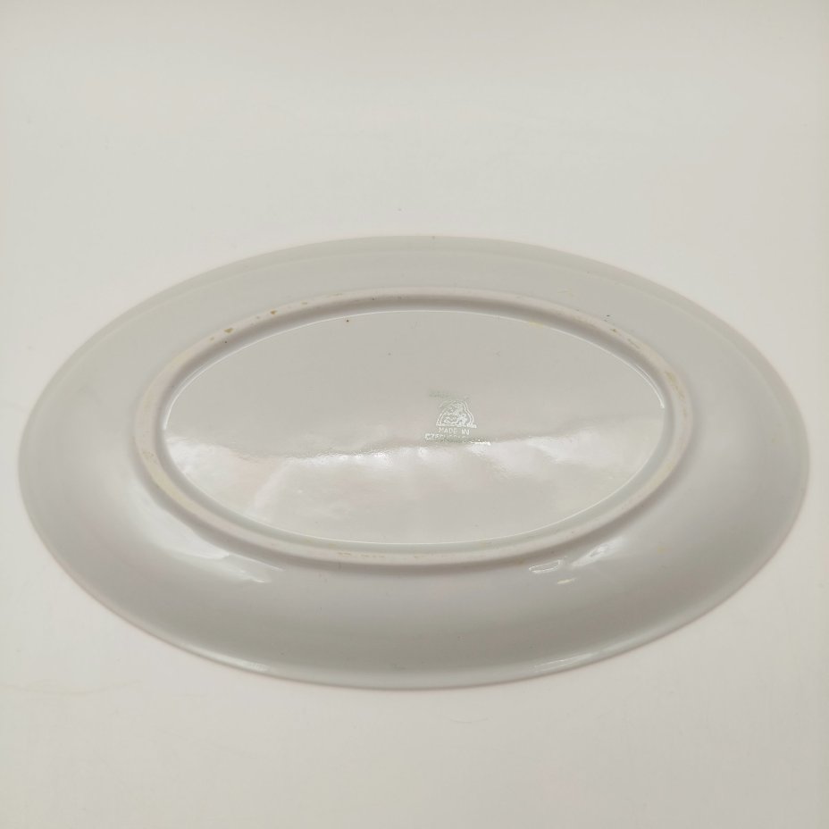 Блюдо овальное с цветочным декором, фарфор, деколь, золочение, Bohemia (Neurohlau), Чехословакия, 1970-1990 гг.