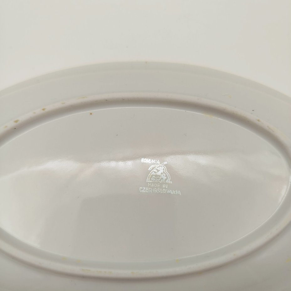 Блюдо овальное с цветочным декором, фарфор, деколь, золочение, Bohemia (Neurohlau), Чехословакия, 1970-1990 гг.