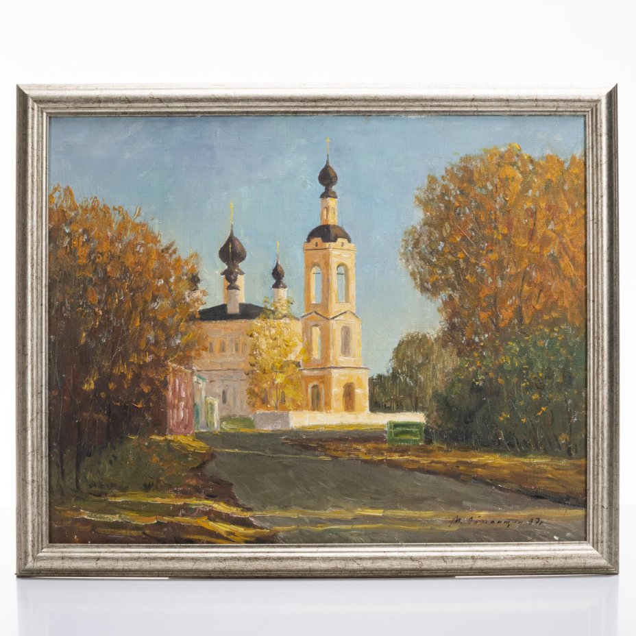 Картина "Плёс. Троицкая церковь", автор Обманщин Михаил Федорович (1968 г. р.)