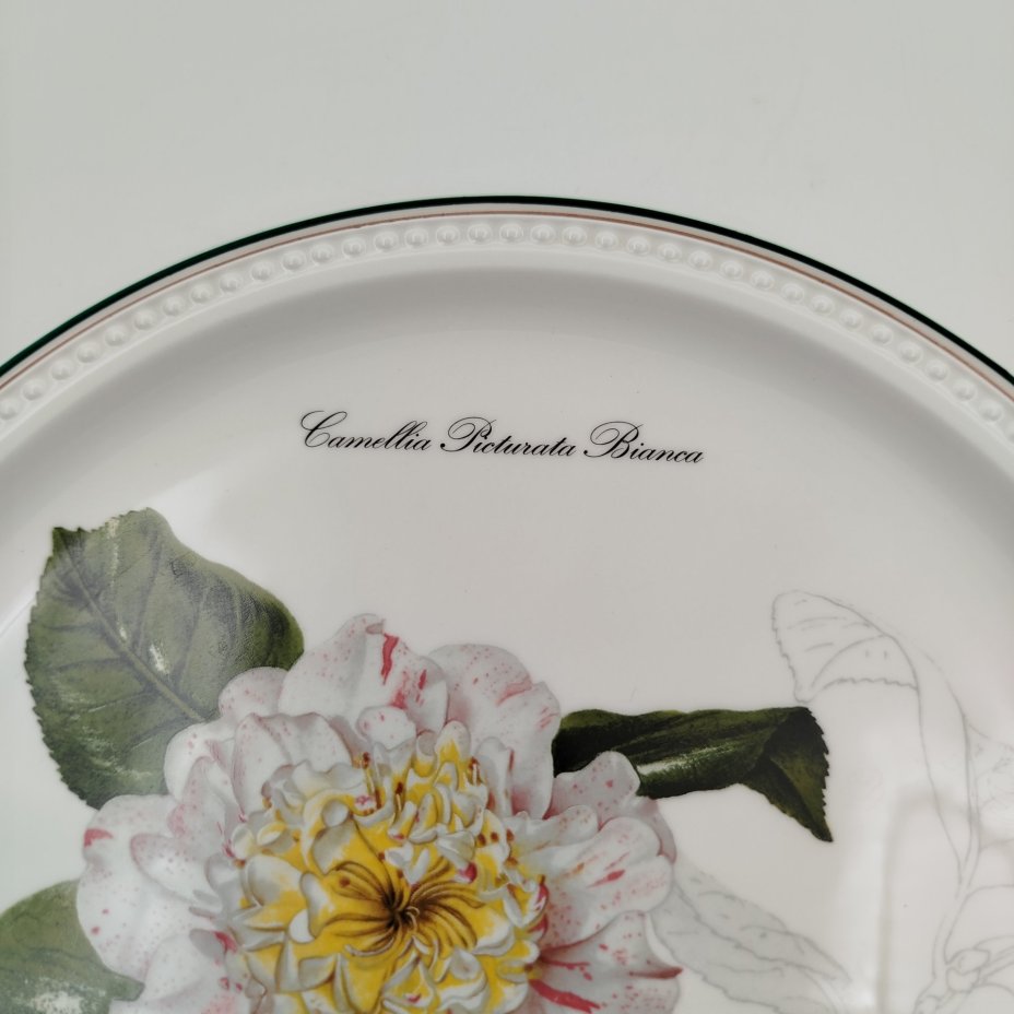 Тарелка декоративная (подвесная) с изображением "Camellia Picturata Bianca" из серии "Камелии", автор Nicolas Liex (Никола Лие), фарфор, деколь, Villeroy & Boch, Люксембург, 1995 г., Villeroy & Boch