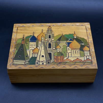 Шкатулка с изображением церковного ансамбля