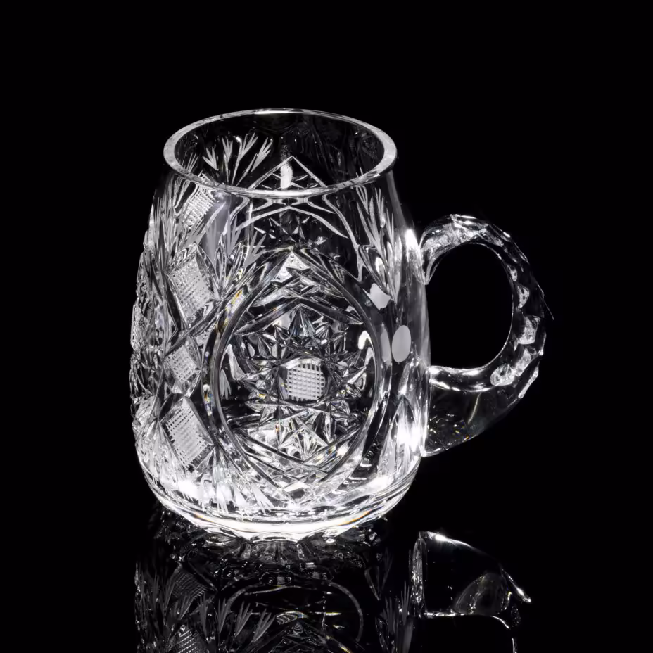 Ваза в виде пивной кружки, хрусталь, алмазная грань, СССР, 1970-1990 гг.