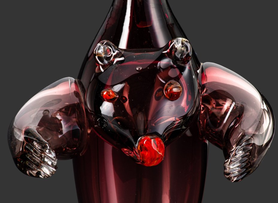 Штоф "Медведь", автор Мациевский Ярослав Григорович (?), стекло, гутная техника, Львовская керамико-скульптурная фабрика (ЛКСФ), СССР, 1970-1990 гг.