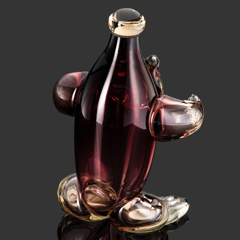 Штоф "Медведь", автор Мациевский Ярослав Григорович (?), стекло, гутная техника, Львовская керамико-скульптурная фабрика (ЛКСФ), СССР, 1970-1990 гг.