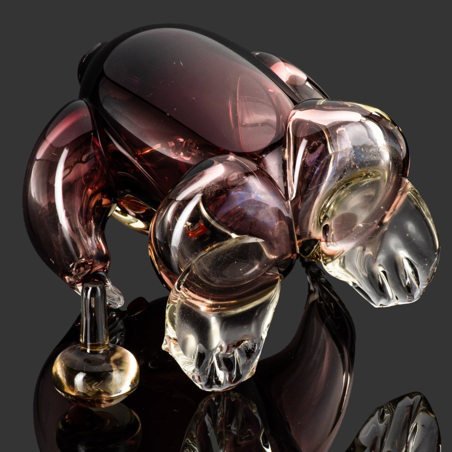 Штоф "Медведь", автор Мациевский Ярослав Григорович (?), стекло, гутная техника, Львовская керамико-скульптурная фабрика (ЛКСФ), СССР, 1970-1990 гг.