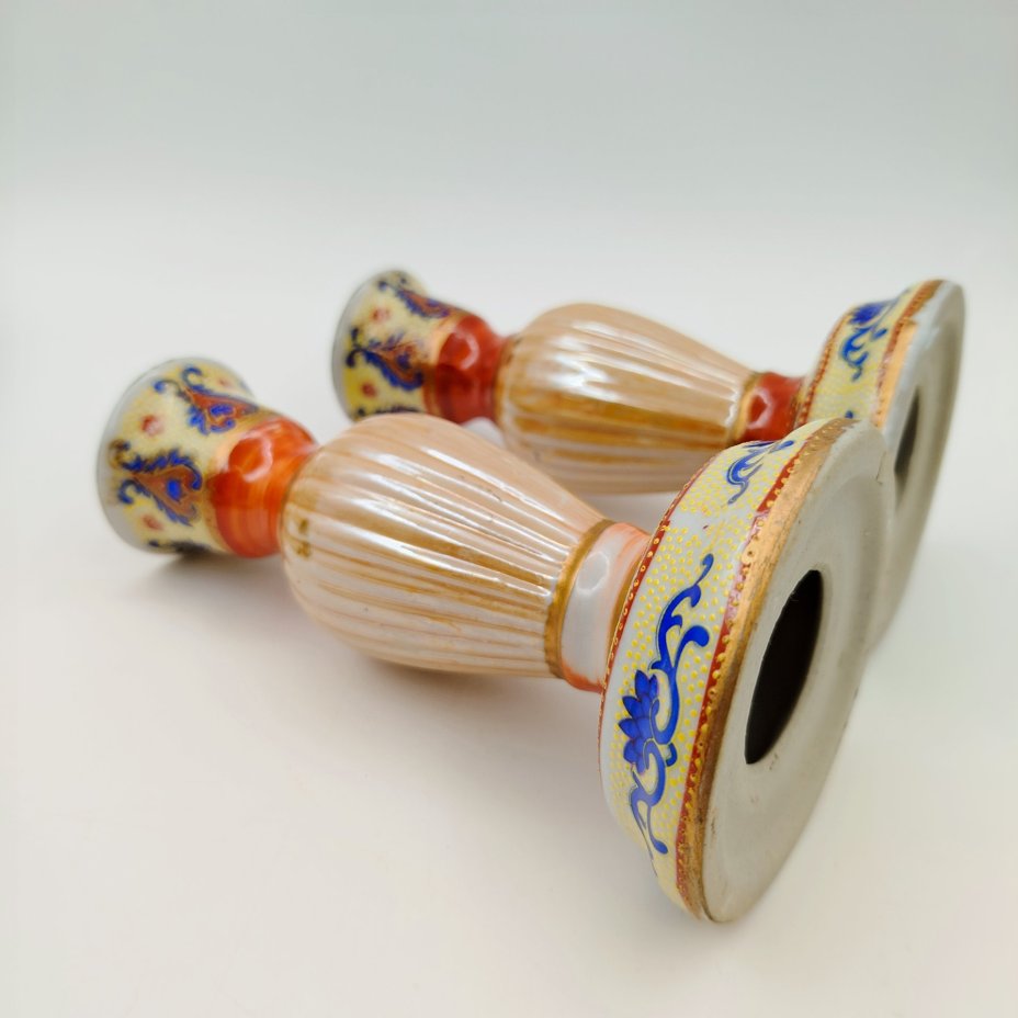 Набор из двух подсвечников, в стилистике Сацума (Satsuma)