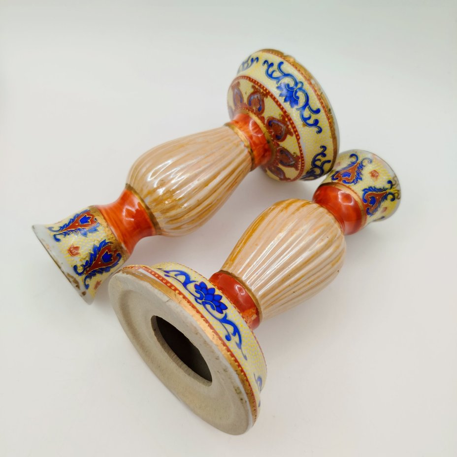 Набор из двух подсвечников, в стилистике Сацума (Satsuma)