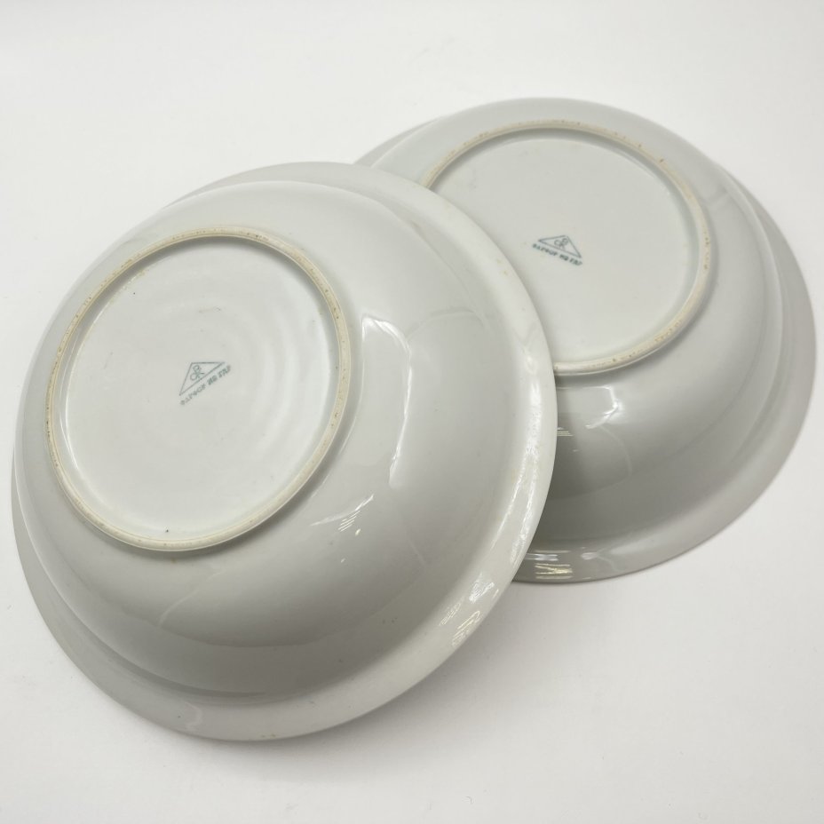 Набор из 2-х салатников, украшенных изображением полевых цветов, Porzellanwerke Könitz (OPK), фарфор, деколь, золочение, ГДР, 1954-1962 гг.