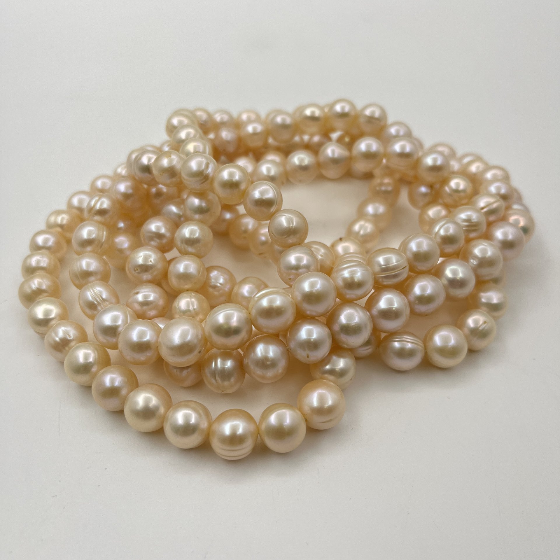 Бусы винтажные из крупных бусин круглой формы, жемчуг, Азия, 1990-2010 гг.