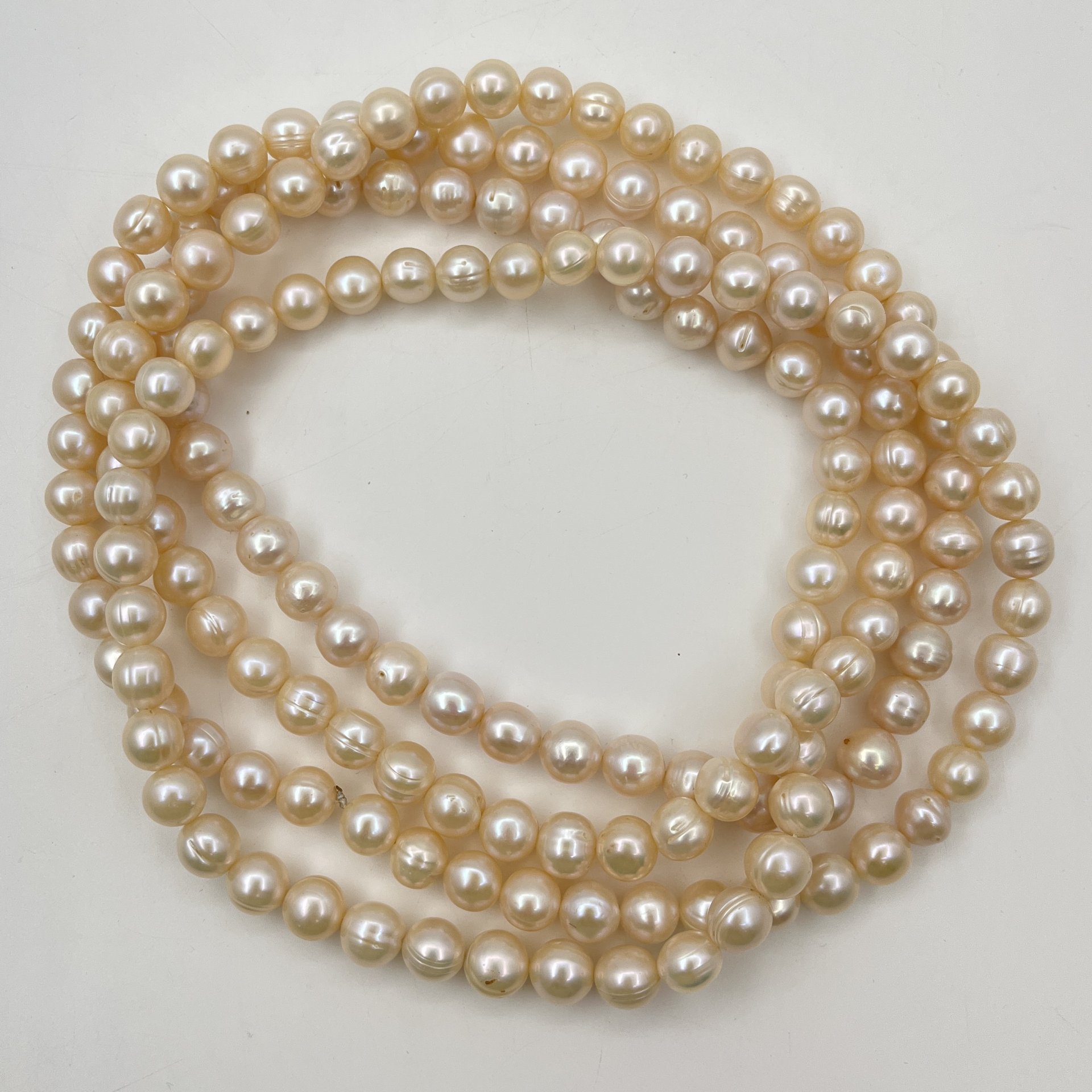 Бусы винтажные из крупных бусин круглой формы, жемчуг, Азия, 1990-2010 гг.