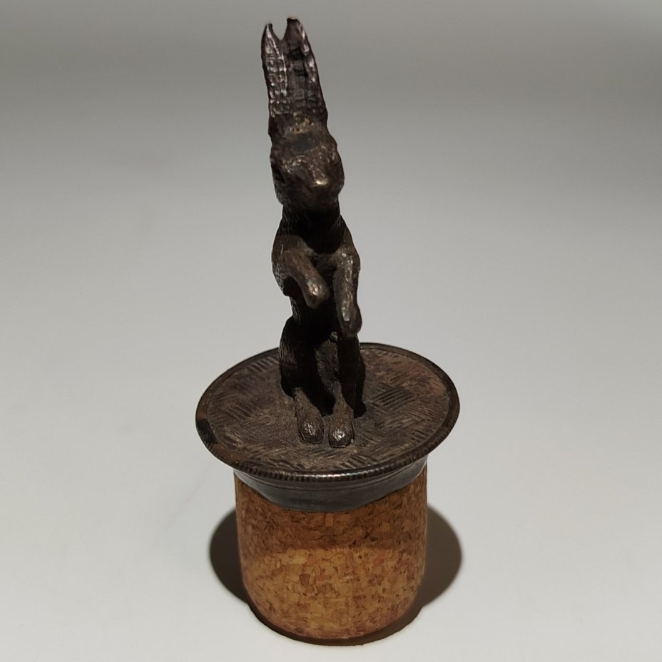Пробка фигурная от штофа "Заяц", металл, Западная Европа, 1900-1930 гг.