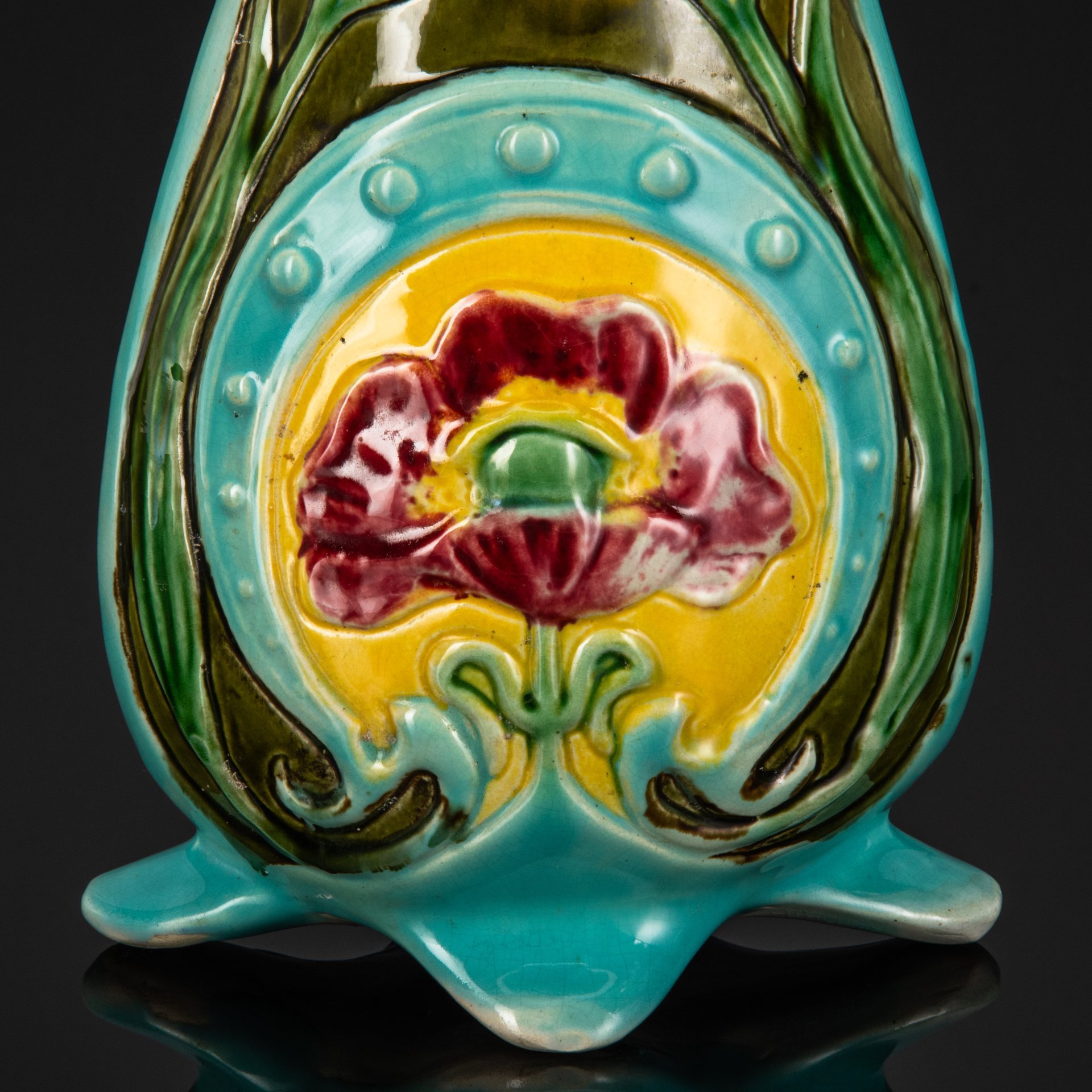 Интерьерная ваза в стиле Art Nouveau с цветочным декором, керамика, роспись, Западная Европа, 1900-1920 гг.