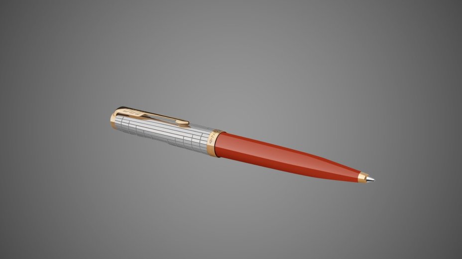 Шариковая ручка Parker 51 Premium Red GT и кожаный чехол на молнии, стержень: M, цвет чернил: black, в подарочной упаковке., Металлы: нержавеющая сталь, позолота, смола