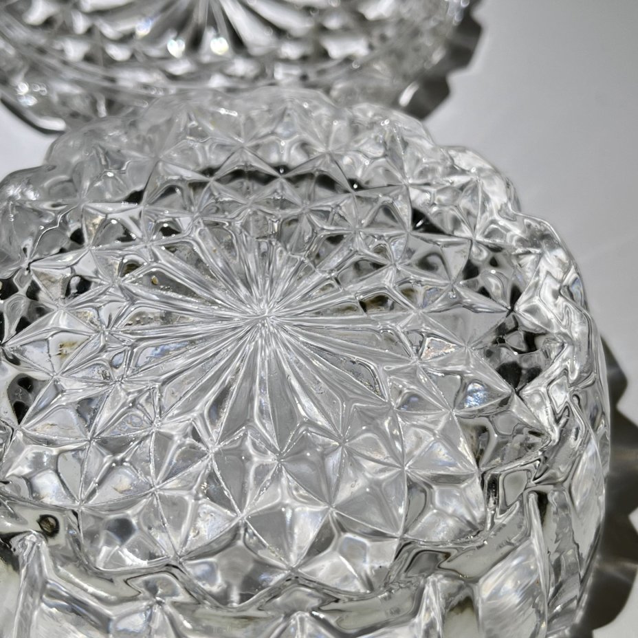 Шкатулка круглой формы для хранения украшений, хрусталь, СССР, 1970-1990 гг.