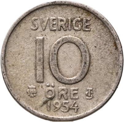 Швеция 10 эре (ore) 1954