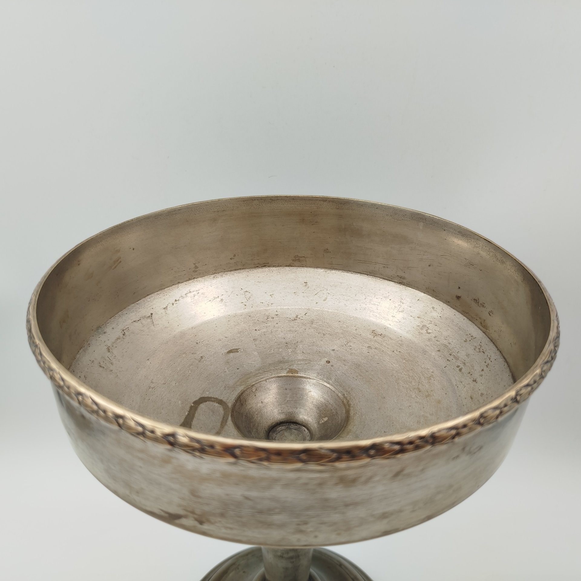 Фруктовница на высокой ножке, металл, серебрение, Европа, 1950-1980 гг.