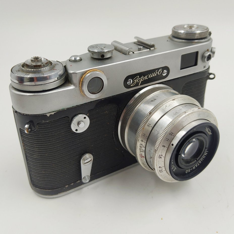 Фотоаппарат "Зоркий-6" с объективом "Индустар-50" в оригинальном кофре, металл, стекло, пластик, кожа, Красногорский механический завод (КМЗ), Красногорский механический завод (КМЗ)