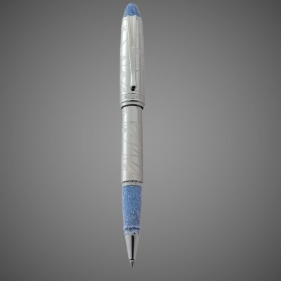 Ручка-роллер Aurora Ipsilon Ice Chrome Plated Trim, в подарочной коробке, Металлы: хром