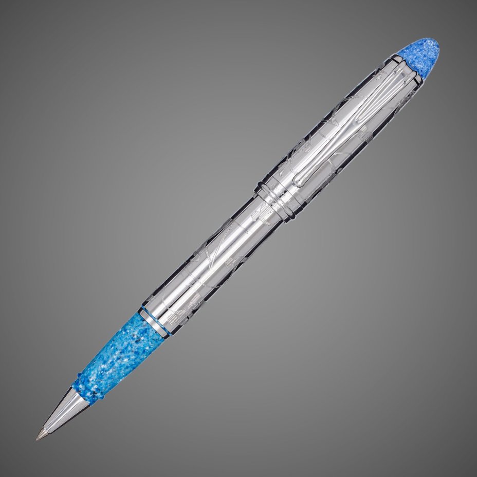 Ручка-роллер Aurora Ipsilon Ice Chrome Plated Trim, в подарочной коробке, Металлы: хром