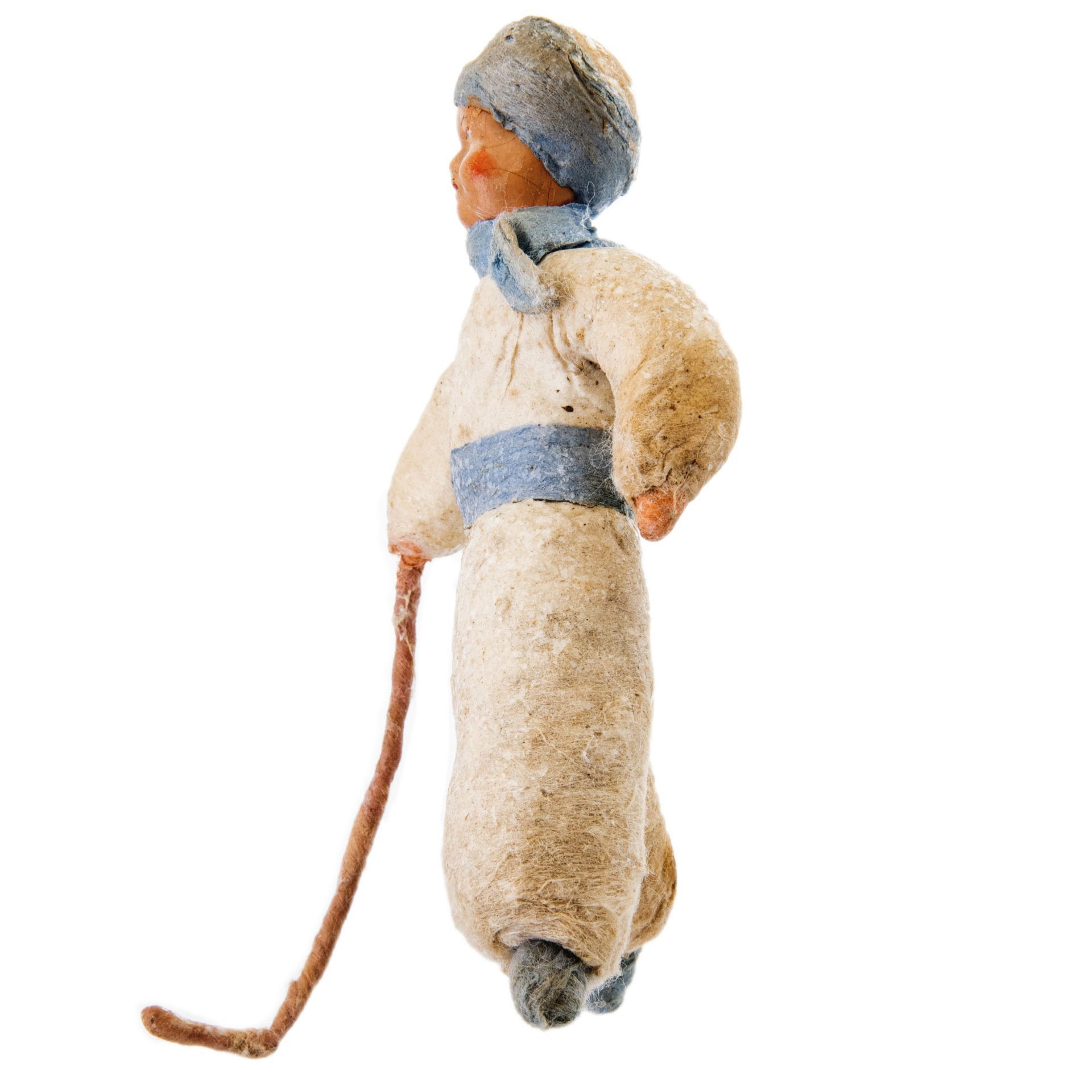 Игрушка "Хоккеист", вата, папье-маше, клейстер, роспись, СССР, 1930-1950 гг.
