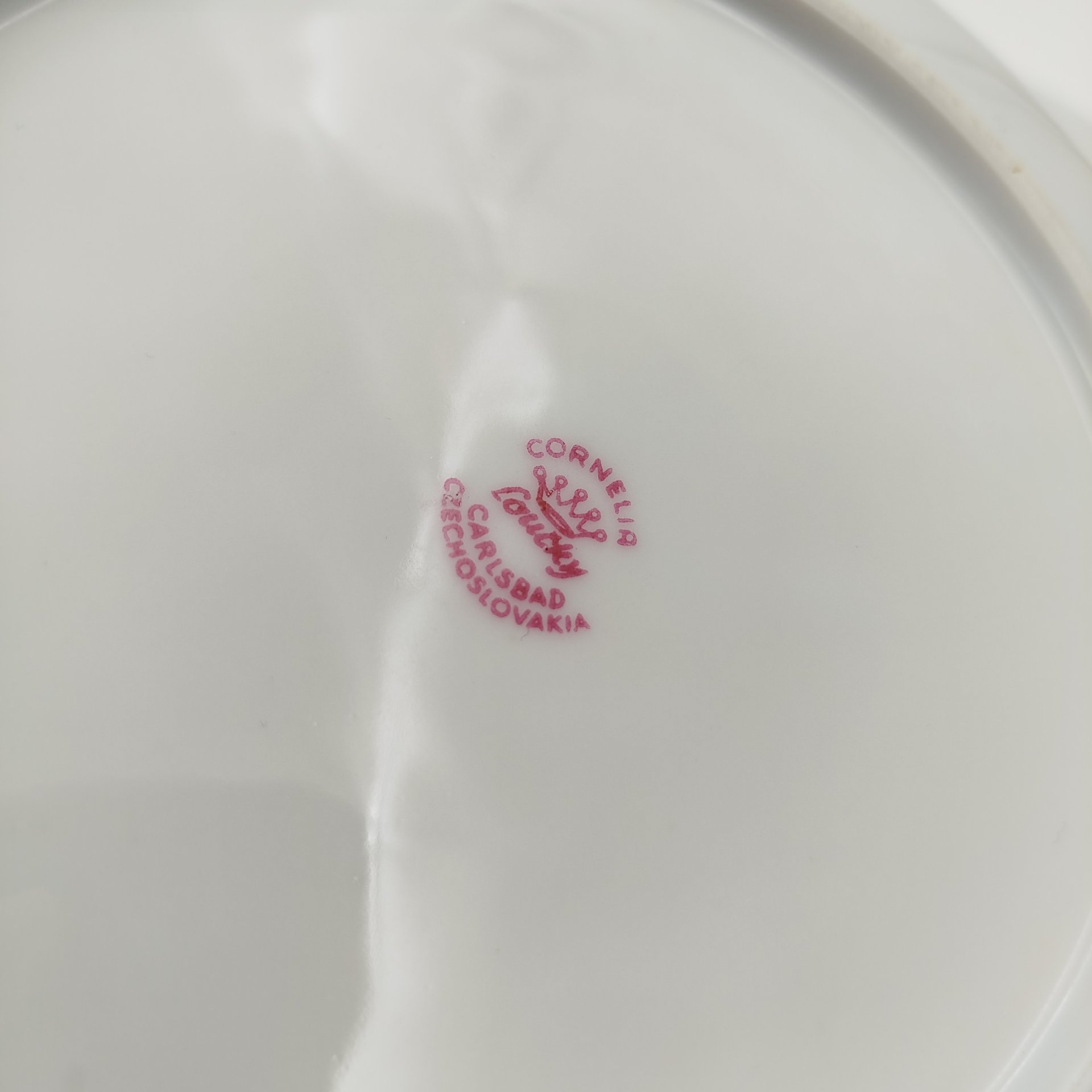 Набор из 6-ти суповых тарелок с геометрическим декором, Cornelia Loucky Carlsbad, фарфор, деколь, золочение, Чехословакия, 1960-1980 гг.