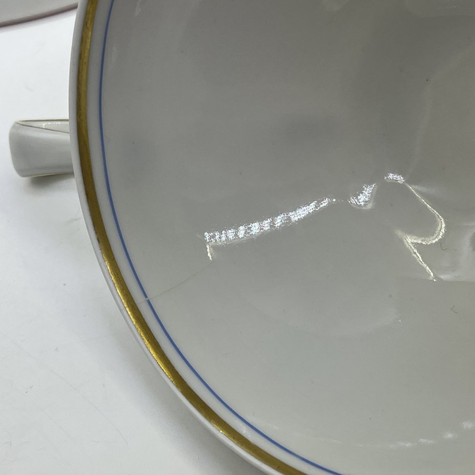 Чайная пара с цветочным декором, фарфор, деколь, золочение, Reichenbach (Райхенбах), Германия, 1949-1969 гг.