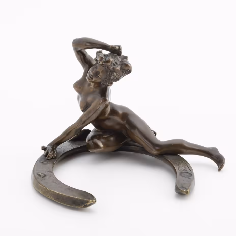 Статуэтка "Фортуна" (девушка на подкове), скульптор Georges Récipon / Жорж Ресипон 1860-1920 гг.