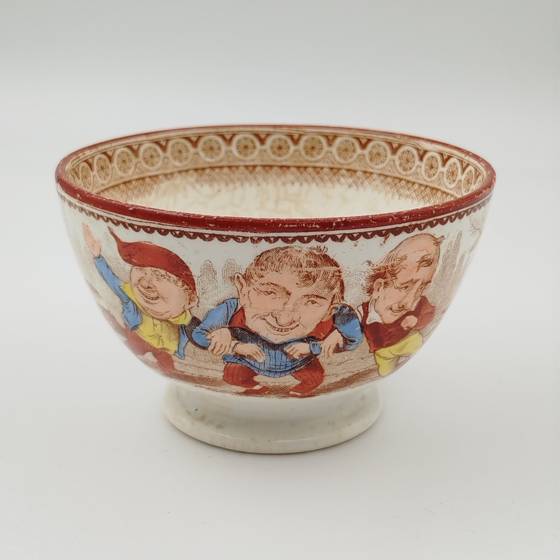 Салатник (пиала) с шуточным рисунком Societe Ceramique Maestricht, фаянс, деколь, Нидерланды, 1900-1940 гг.