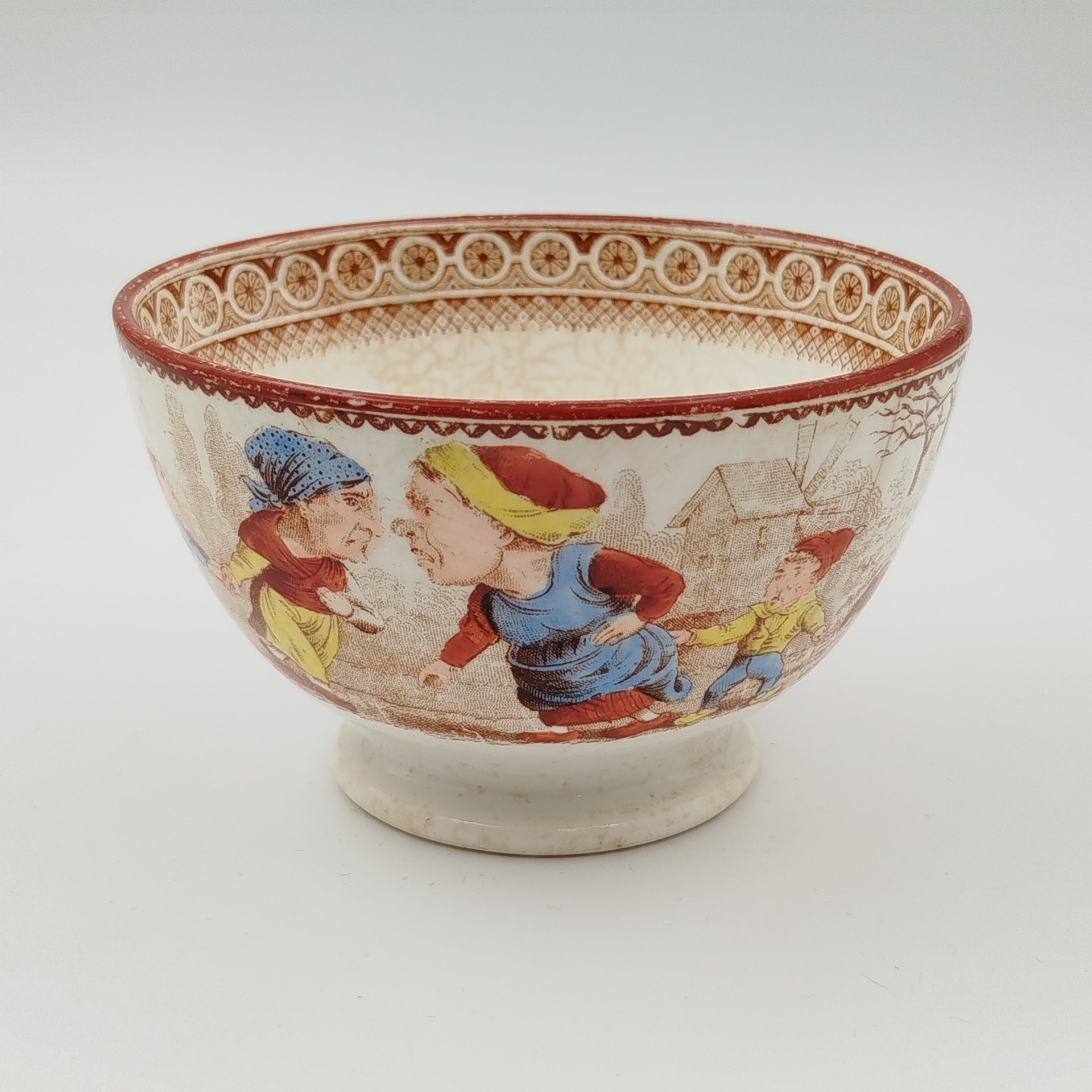 Салатник (пиала) с шуточным рисунком Societe Ceramique Maestricht, фаянс, деколь, Нидерланды, 1900-1940 гг.