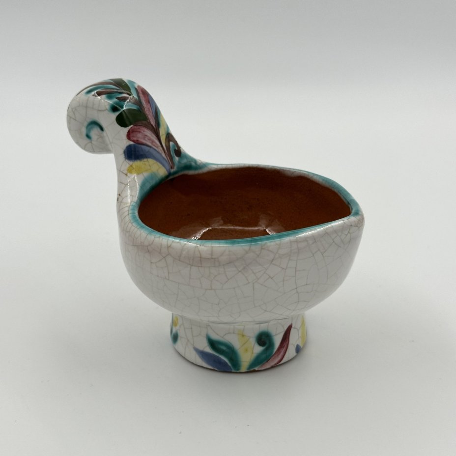 Братина сувенирная с растительным орнаментом, косовская (гуцульская) керамика