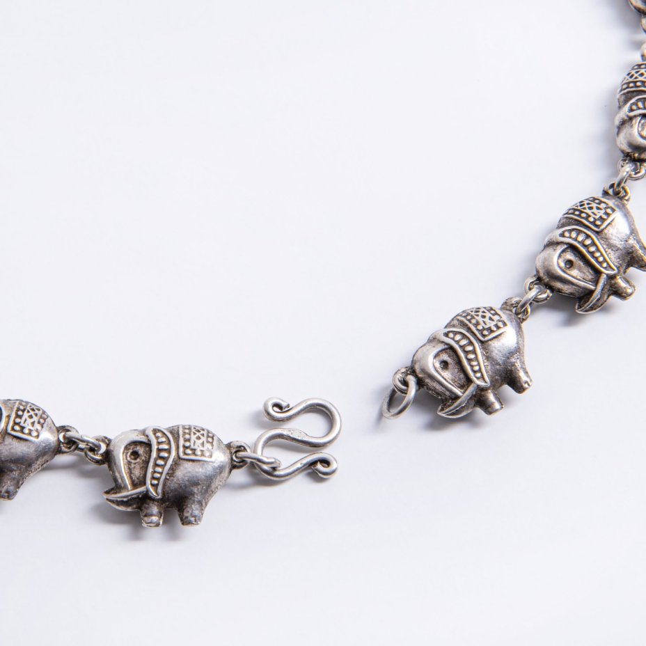 Бусы "Слоники", серебро (925 пр.), Индия, 1990-2010 гг.
