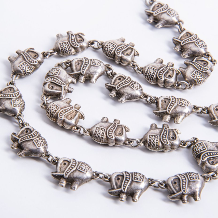Бусы "Слоники", серебро (925 пр.), Индия, 1990-2010 гг.